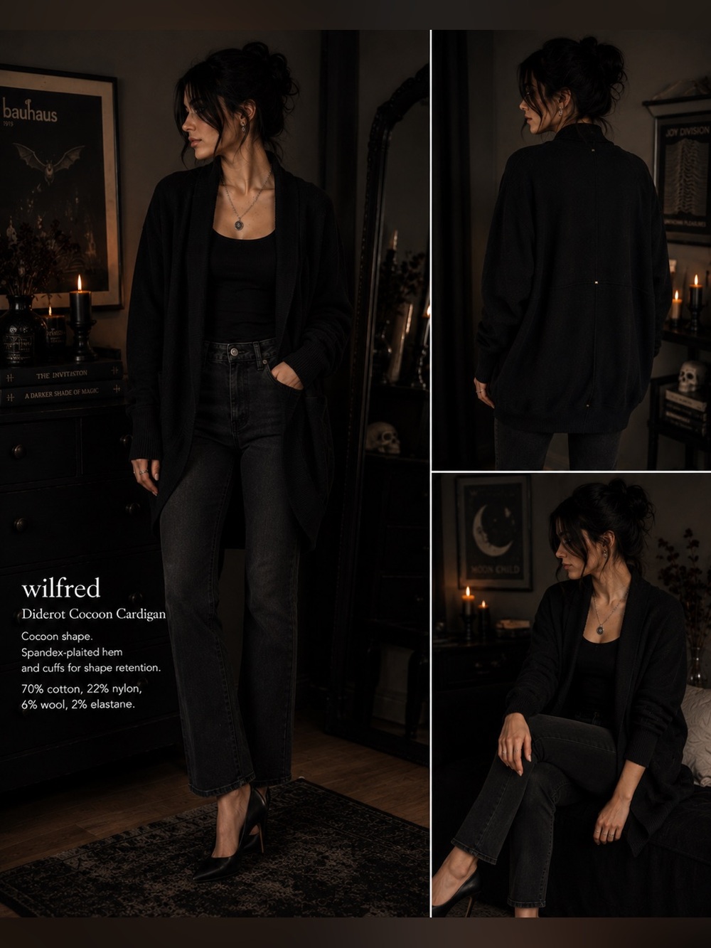Aritzia | Wilfred | Diderot | Cocoon Cardigan | L | Black 🖤